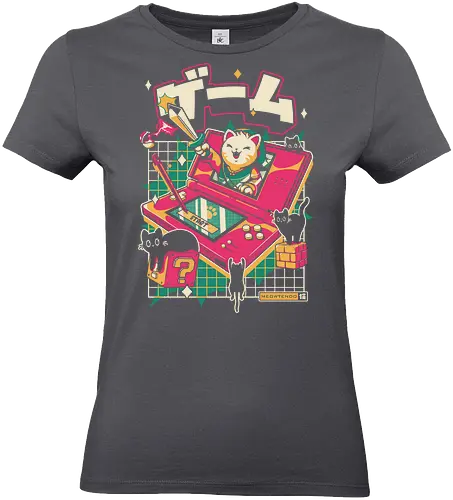 Meowtendo DS - cat, games, animals, anime, japanese, japan, cat lover, neko, cute, console, funny, kawaii, videogame, kitty, adventure - Standard T-Shirt (Women)