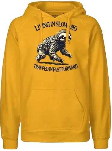 Slow or Fast - sloth, slow, slow living, fast forward, procrastinate, lazy, busy, sarcastic, humor, mental health matters - Fairtrade Hoodie