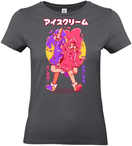 ICE CREAM ONI - ice cream, cute, oni, japan, japanese, kawaii, pink, fantasy, demon - Standard T-Shirt (Women)