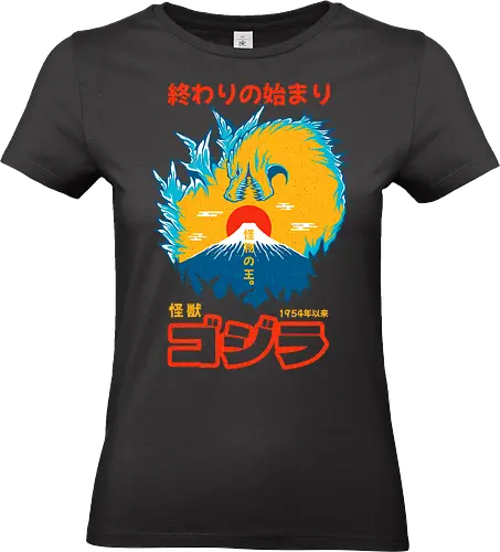 KING OF MONSTERS - kaiju, japan, japanese, Kaiju, Kaiju, king of monsters, mount fuji, monster - Standard T-Shirt (Women)
