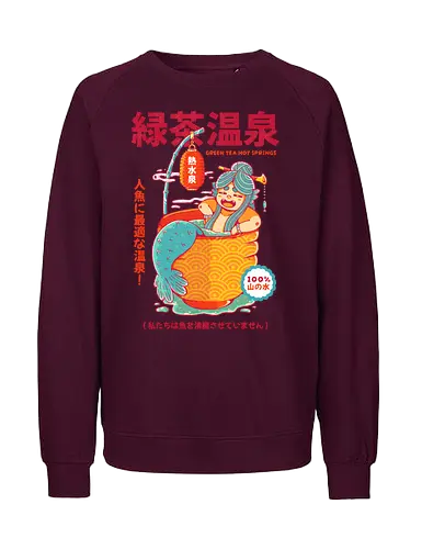 GREEN TEA MERMAID - mermaid, tea, green tea, japan, japanese, fantasy, cute, kawaii, relax - Fairtrade Sweatshirt