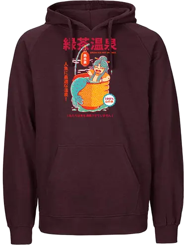 GREEN TEA MERMAID - mermaid, tea, green tea, japan, japanese, fantasy, cute, kawaii, relax - Fairtrade Hoodie