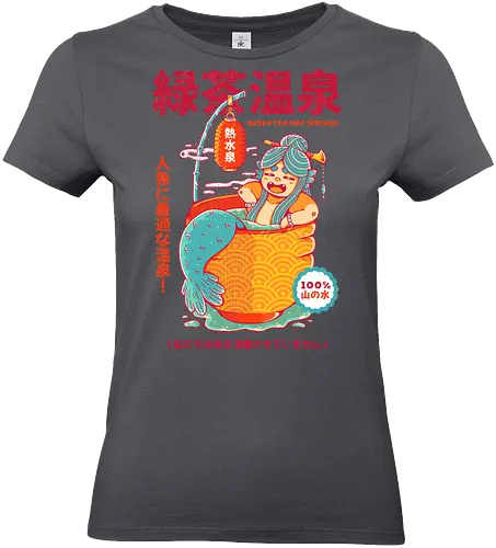 GREEN TEA MERMAID - mermaid, tea, green tea, japan, japanese, fantasy, cute, kawaii, relax - Standard T-Shirt (Women)