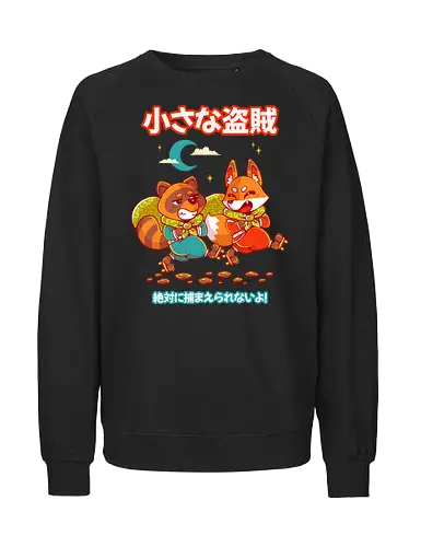 LITTLE BANDITS - kitsune, tanuki, raccoon, cute, kawaii, bandits, japan, japanese - Fairtrade Sweatshirt