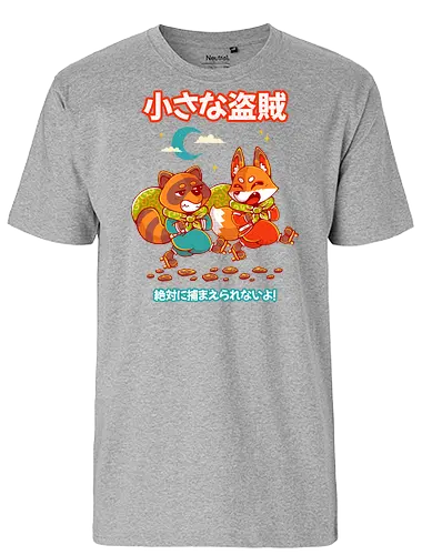 LITTLE BANDITS - kitsune, tanuki, raccoon, cute, kawaii, bandits, japan, japanese - Fairtrade T-Shirt