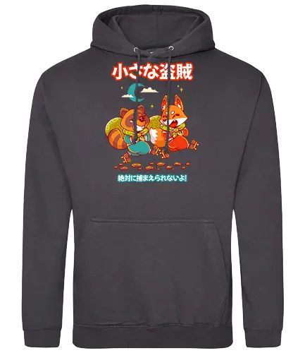 LITTLE BANDITS - kitsune, tanuki, raccoon, cute, kawaii, bandits, japan, japanese - Standard Hoodie