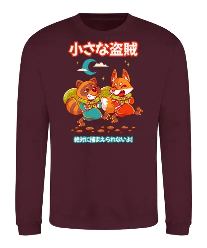 LITTLE BANDITS - kitsune, tanuki, raccoon, cute, kawaii, bandits, japan, japanese - Sweatshirt