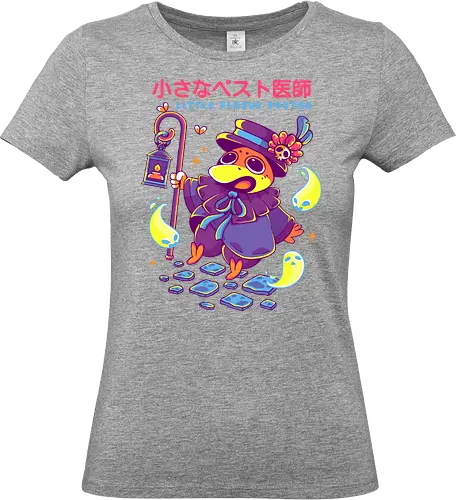 LITTLE PLAGUE DOCTOR - plague, plague doctor, halloween, crow, cute, kawaii, fantasy, ghosts - Standard T-Shirt (Women)