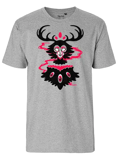 BARN OWL LADY - barn owl, owl, fantasy, gothic, halloween, spirit, ghost, owl lady - Fairtrade T-Shirt
