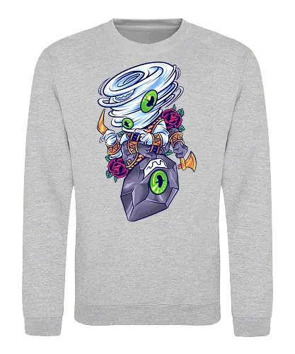 wind of stones - elements, creature, magic, playing card, card, tarot, poker, golden, cyclone, storm, fire, water, rock, king, funny, monster, creatures - Sweatshirt