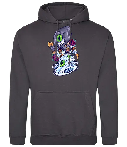 stones of wind  - elements, creature, magic, playing card, card, tarot, poker, golden, cyclone, storm, fire, water, rock, king, funny, monster, creatures - Standard Hoodie