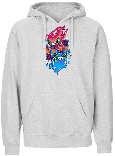 flame of water  - elements, creature, magic, playing card, card, tarot, poker, golden, cyclone, storm, fire, water, rock, king, funny, monster, creatures - Fairtrade Hoodie