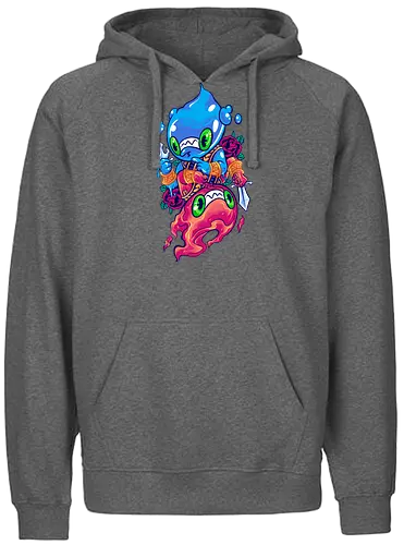drop of fire - elements, creature, magic, playing card, card, tarot, poker, golden, cyclone, storm, fire, water, rock, king, funny, monster, creatures - Fairtrade Hoodie