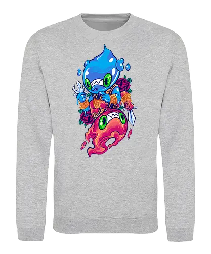 drop of fire - elements, creature, magic, playing card, card, tarot, poker, golden, cyclone, storm, fire, water, rock, king, funny, monster, creatures - Sweatshirt