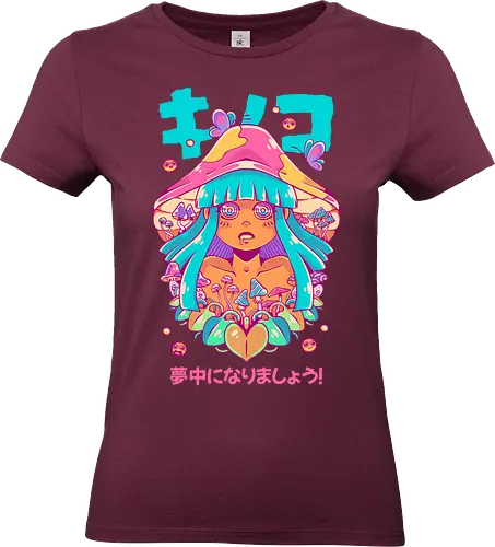 MUSHROOMS - mushrooms, mushroom hippie, fantasy, retro, vintage, colorful, nature - Standard T-Shirt (Women)