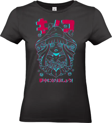 MUSHROOMS GLITCH - mushrooms, mushroom hippie, fantasy, retro, vintage, colorful, nature - Standard T-Shirt (Women)