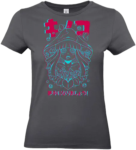 MUSHROOMS GLITCH - mushrooms, mushroom hippie, fantasy, retro, vintage, colorful, nature - Standard T-Shirt (Women)