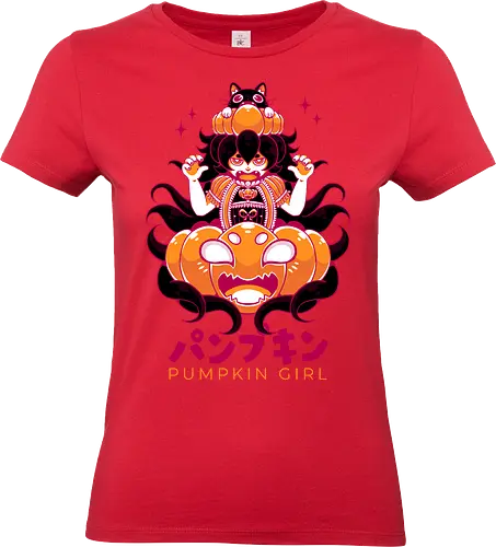PUMPKIN GIRL - halloween, pumpkin, pumpkin girl, cute, kawaii, fantasy, gothic, lolita, gothic lolita - Standard T-Shirt (Women)