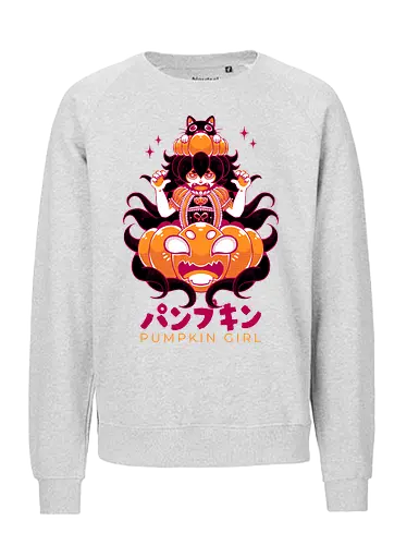 PUMPKIN GIRL - halloween, pumpkin, pumpkin girl, cute, kawaii, fantasy, gothic, lolita, gothic lolita - Fairtrade Sweatshirt