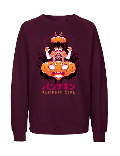 PUMPKIN GIRL - halloween, pumpkin, pumpkin girl, cute, kawaii, fantasy, gothic, lolita, gothic lolita - Fairtrade Sweatshirt