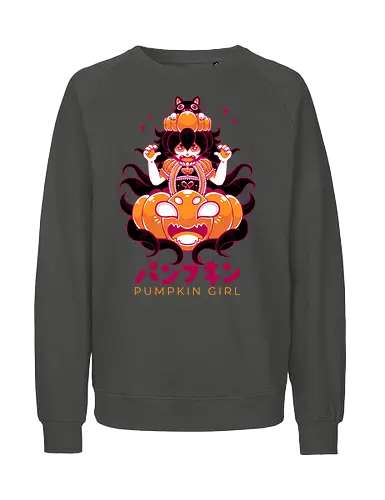 PUMPKIN GIRL - halloween, pumpkin, pumpkin girl, cute, kawaii, fantasy, gothic, lolita, gothic lolita - Fairtrade Sweatshirt