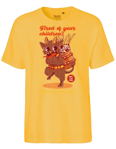 BEWARE THE KRAMPUS - xmas, retro, merry xmas, krampus, joke, vintage, christmas, holidays - Fairtrade T-Shirt