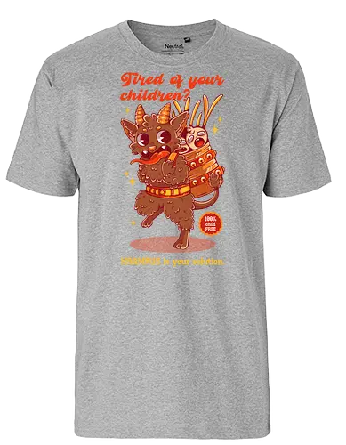 BEWARE THE KRAMPUS - xmas, retro, merry xmas, krampus, joke, vintage, christmas, holidays - Fairtrade T-Shirt
