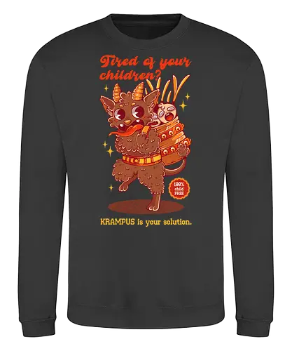 BEWARE THE KRAMPUS - xmas, retro, merry xmas, krampus, joke, vintage, christmas, holidays - Sweatshirt