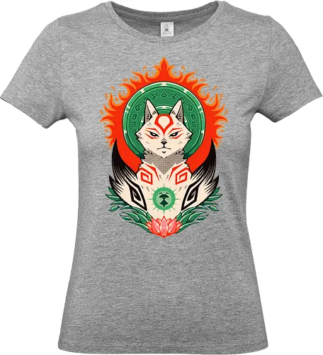 THE RISING SUN - okami, videogame, amaterasu, japanese, wolf, white wolf, sun goddess, gaming, japan - Standard T-Shirt (Women)