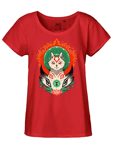 THE RISING SUN - okami, videogame, amaterasu, japanese, wolf, white wolf, sun goddess, gaming, japan - Fairtrade Girl Shirt