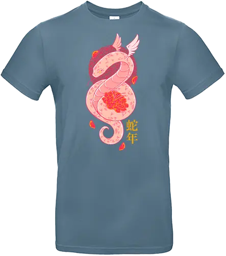 YEAR OF THE SNAKE - snake, year of the snake, serpent, china, japan, japanese, pink, cute - Standard T-Shirt
