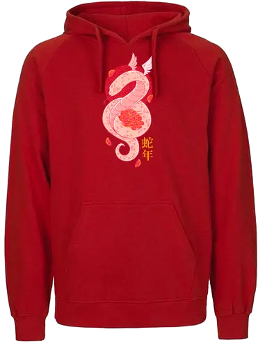 YEAR OF THE SNAKE - snake, year of the snake, serpent, china, japan, japanese, pink, cute - Fairtrade Hoodie