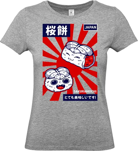 SAKURAMOCHI  - sakura, sakuramochi, sakura mochi, mochi, japan, japanese, japanese food, asia, cute, kawaii - Standard T-Shirt (Women)