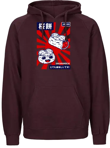 SAKURAMOCHI  - sakura, sakuramochi, sakura mochi, mochi, japan, japanese, japanese food, asia, cute, kawaii - Fairtrade Hoodie