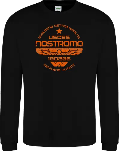 USCSS Nostromo - nostromo, ridley scott, ripley, alien, 80s, aliens, cyberpunk, dystopia, facehugger, lv 426, movies, sci fi, weyland yutani, xenomorph - Sweatshirt