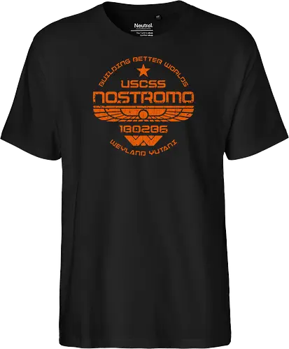 USCSS Nostromo - nostromo, ridley scott, ripley, alien, 80s, aliens, cyberpunk, dystopia, facehugger, lv 426, movies, sci fi, weyland yutani, xenomorph - Fairtrade T-Shirt
