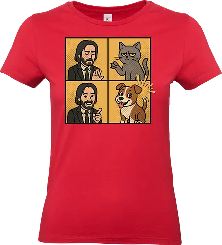 Wick  - wick meme, wick, dog, cat, dog meme, action movies - Standard T-Shirt (Women)