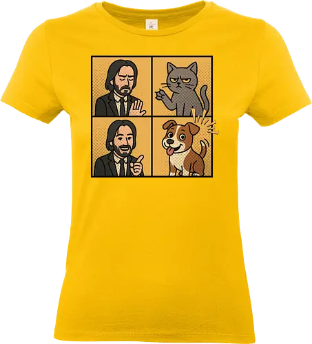 Wick  - wick meme, wick, dog, cat, dog meme, action movies - Standard T-Shirt (Women)