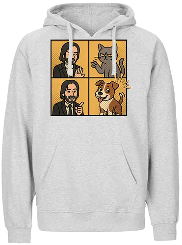 Wick  - wick meme, wick, dog, cat, dog meme, action movies - Fairtrade Hoodie