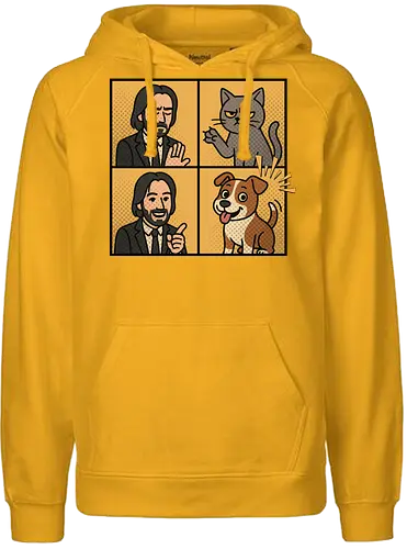 Wick  - wick meme, wick, dog, cat, dog meme, action movies - Fairtrade Hoodie