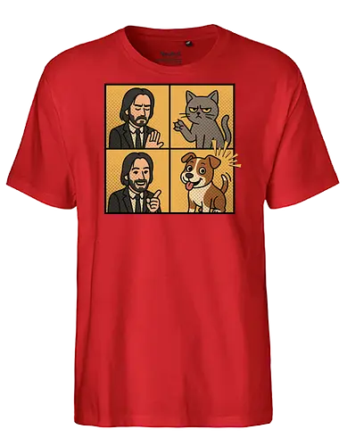 Wick  - wick meme, wick, dog, cat, dog meme, action movies - Fairtrade T-Shirt