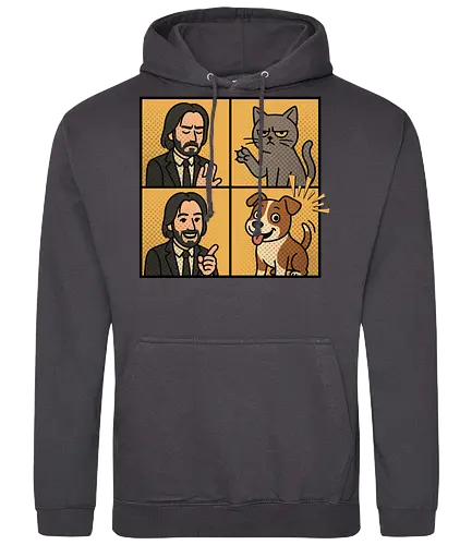 Wick  - wick meme, wick, dog, cat, dog meme, action movies - Standard Hoodie