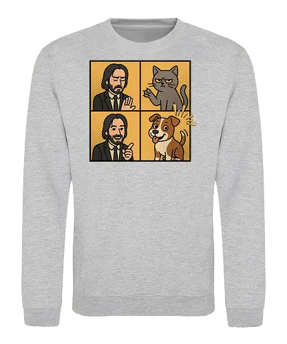 Wick  - wick meme, wick, dog, cat, dog meme, action movies - Sweatshirt