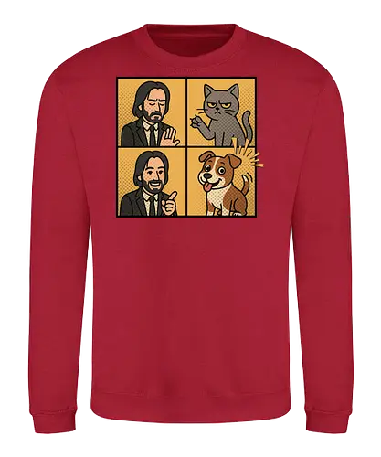 Wick  - wick meme, wick, dog, cat, dog meme, action movies - Sweatshirt