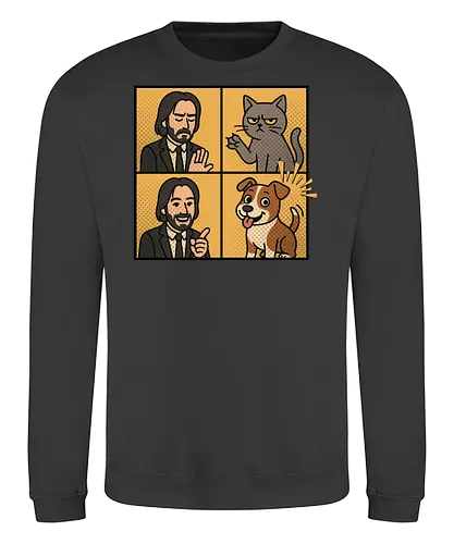 Wick  - wick meme, wick, dog, cat, dog meme, action movies - Sweatshirt