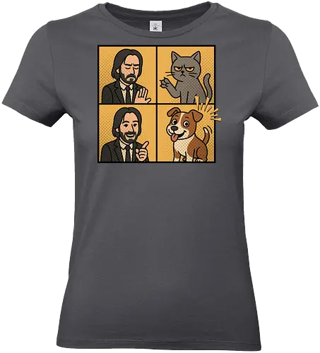 Wick  - wick meme, wick, dog, cat, dog meme, action movies - Standard T-Shirt (Women)