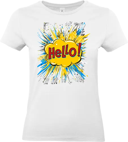 Hello! - typography, comics style, hello, cool, vintage, retro - Standard T-Shirt (Women)