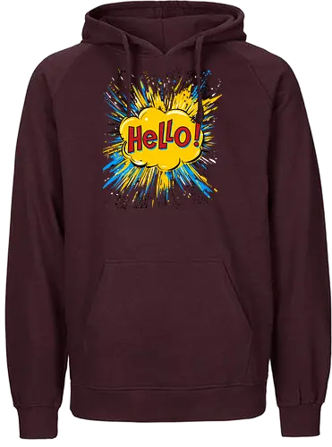 Hello! - typography, comics style, hello, cool, vintage, retro - Fairtrade Hoodie