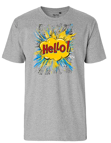Hello! - typography, comics style, hello, cool, vintage, retro - Fairtrade T-Shirt