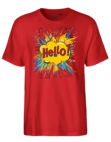 Hello! - typography, comics style, hello, cool, vintage, retro - Fairtrade T-Shirt